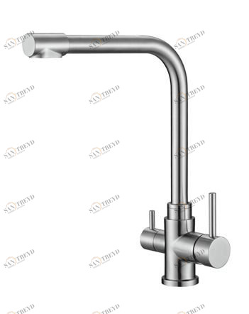 Смеситель для кухни с краном для питьевой воды, нержавеющая сталь, сатин BelBagno BB-LAM15-IN 