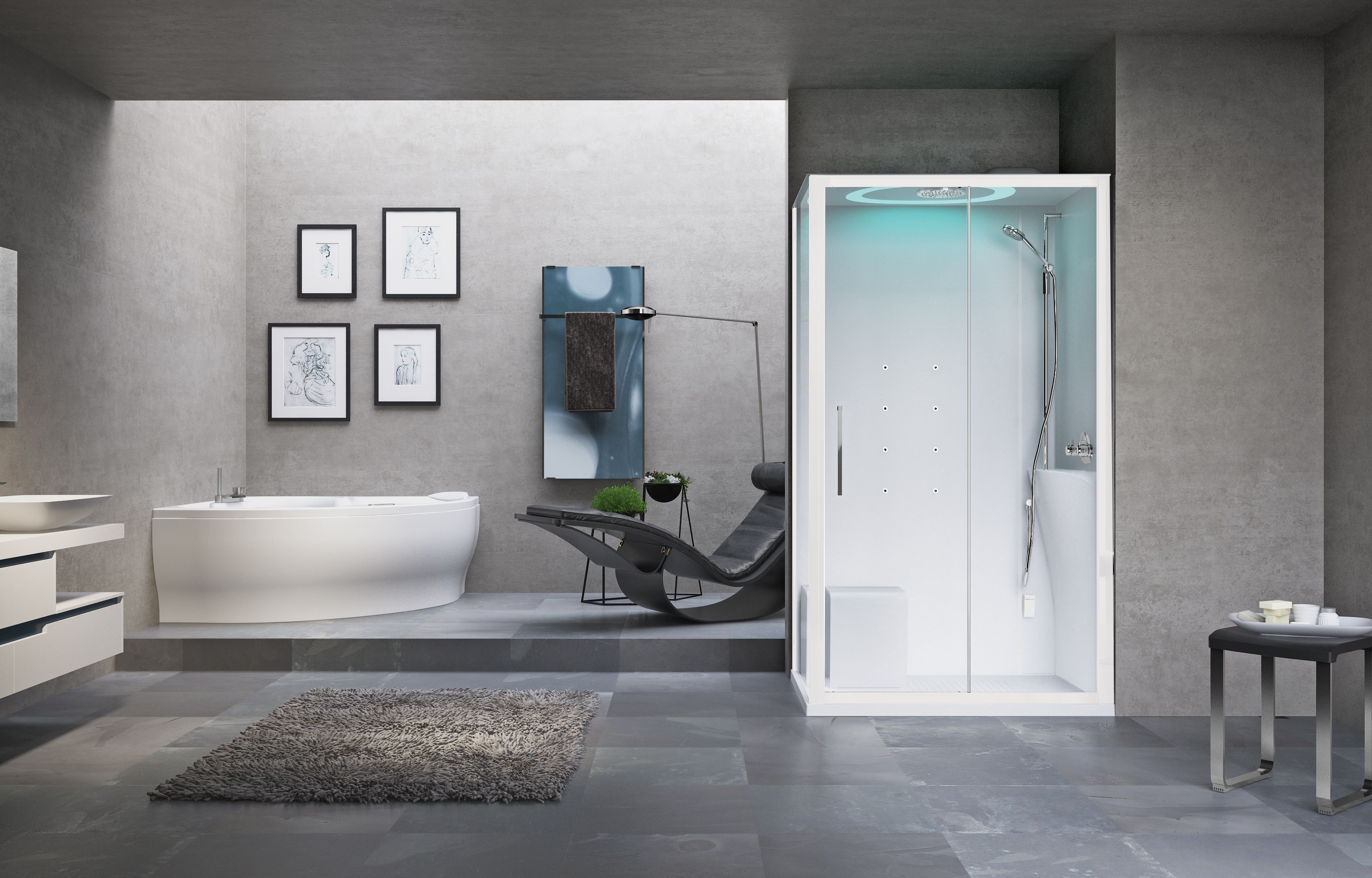 Угловая многофункциональная душевая кабина Novellini Eon ARCH-00130063 - Вид №2