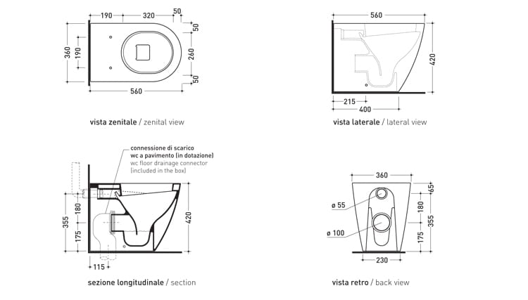 Напольный керамический туалет Ceramica Flaminia ссылка ARCH-00002779 - Вид №3