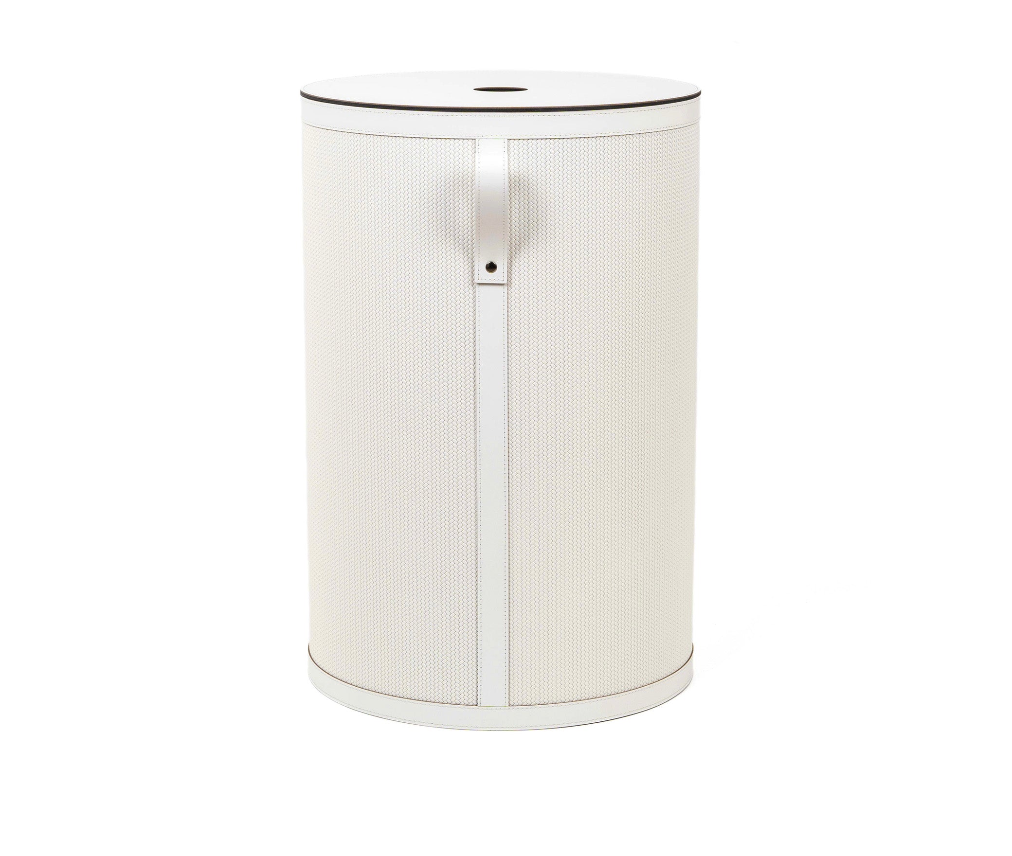 Круглая корзина Roda - Ø 40XH60 см / Кремовая / серо-коричневая тканая кожа Pinetti 00.7193.B84.4827 - Вид №1