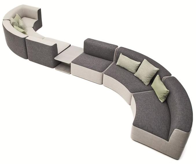 Varaschin Изогнутый модульный садовый диван из ткани Belt 221 - Вид №6