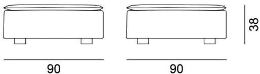Gervasoni Квадратный пуф со съемным чехлом из ткани More sun-id-1376394 - Вид №4