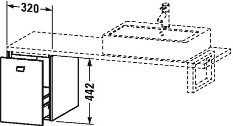 BR512004949 Brioso Шкафчик для компактной консоли Графит матовый, декор Duravit - Вид №1
