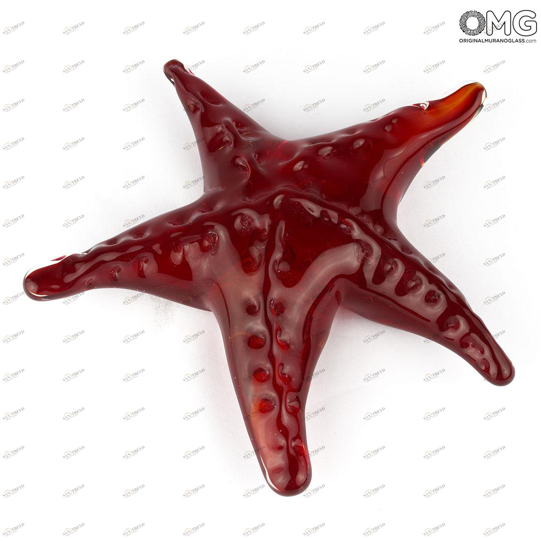 3570 ORIGINALMURANOGLASS Скульптура Красная Морская звезда - муранское стекло OMG 20 см 