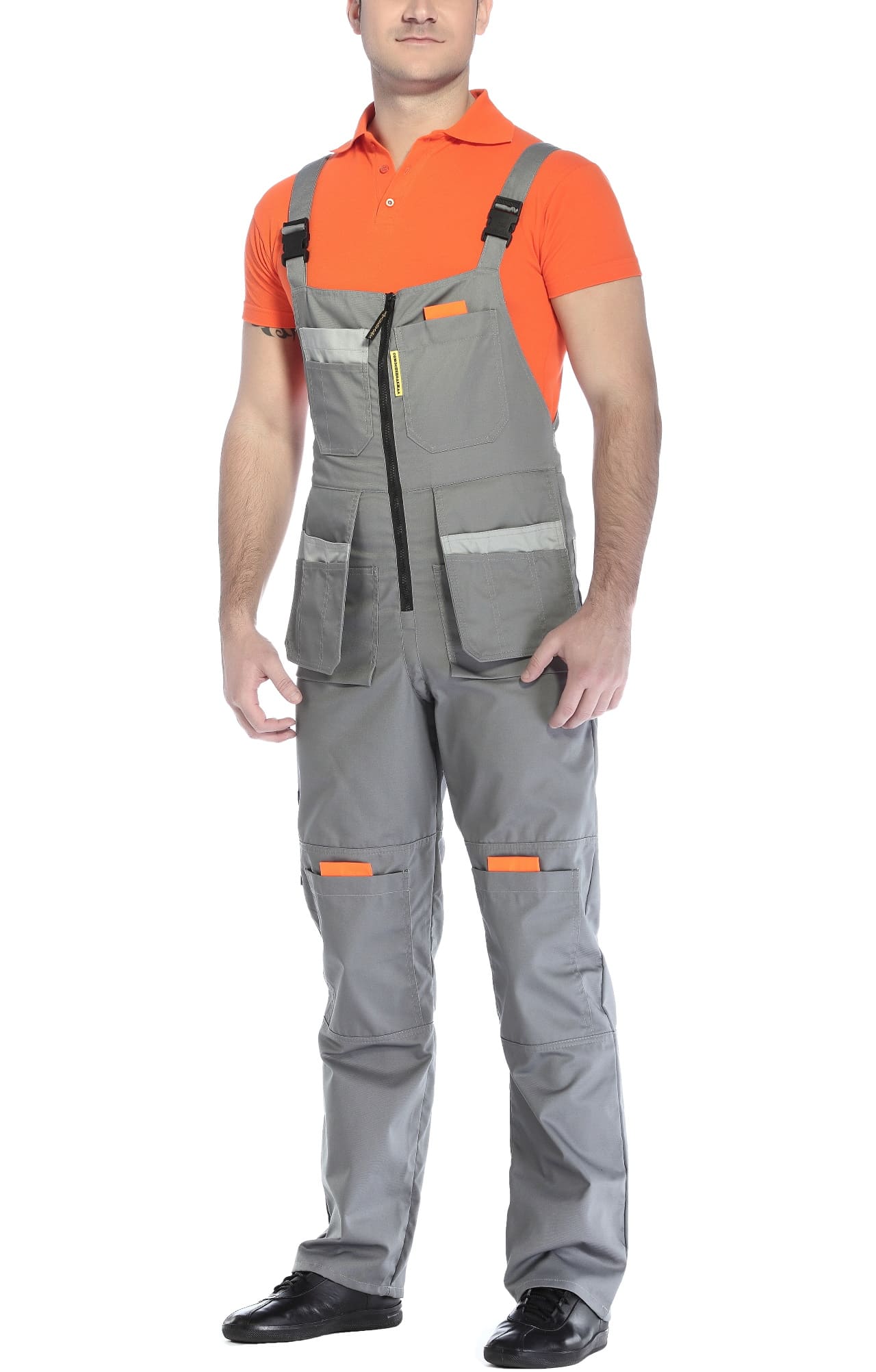 69434 Полукомбинезон "Профессионал-2" темно-серый со светло-серым  Летняя спецодежда  размер 56-58/170-176  - Вид №8