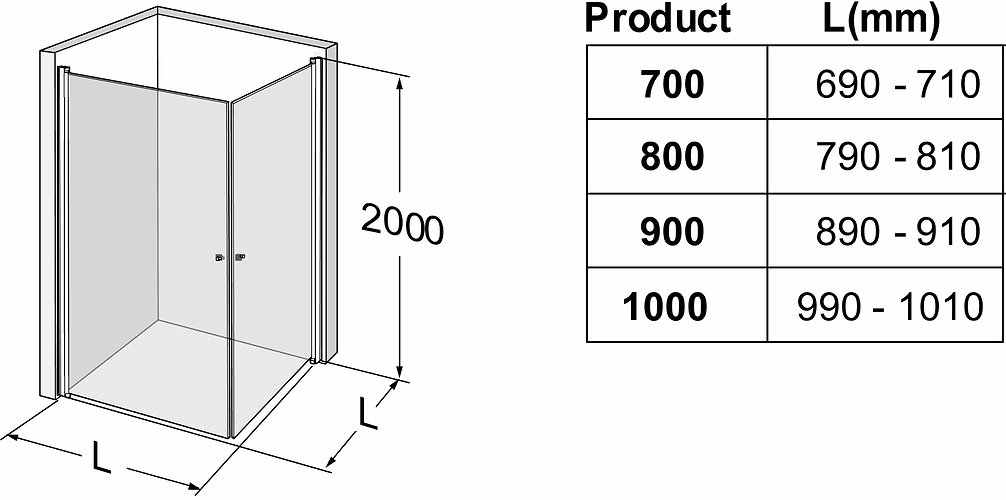 500.939.00.5 IDO Showerama 10-02 прямая душевая стенка, IDO Showerama 10-02, матовые профили / матовое стекло, 1000x700 мм  - Вид №3