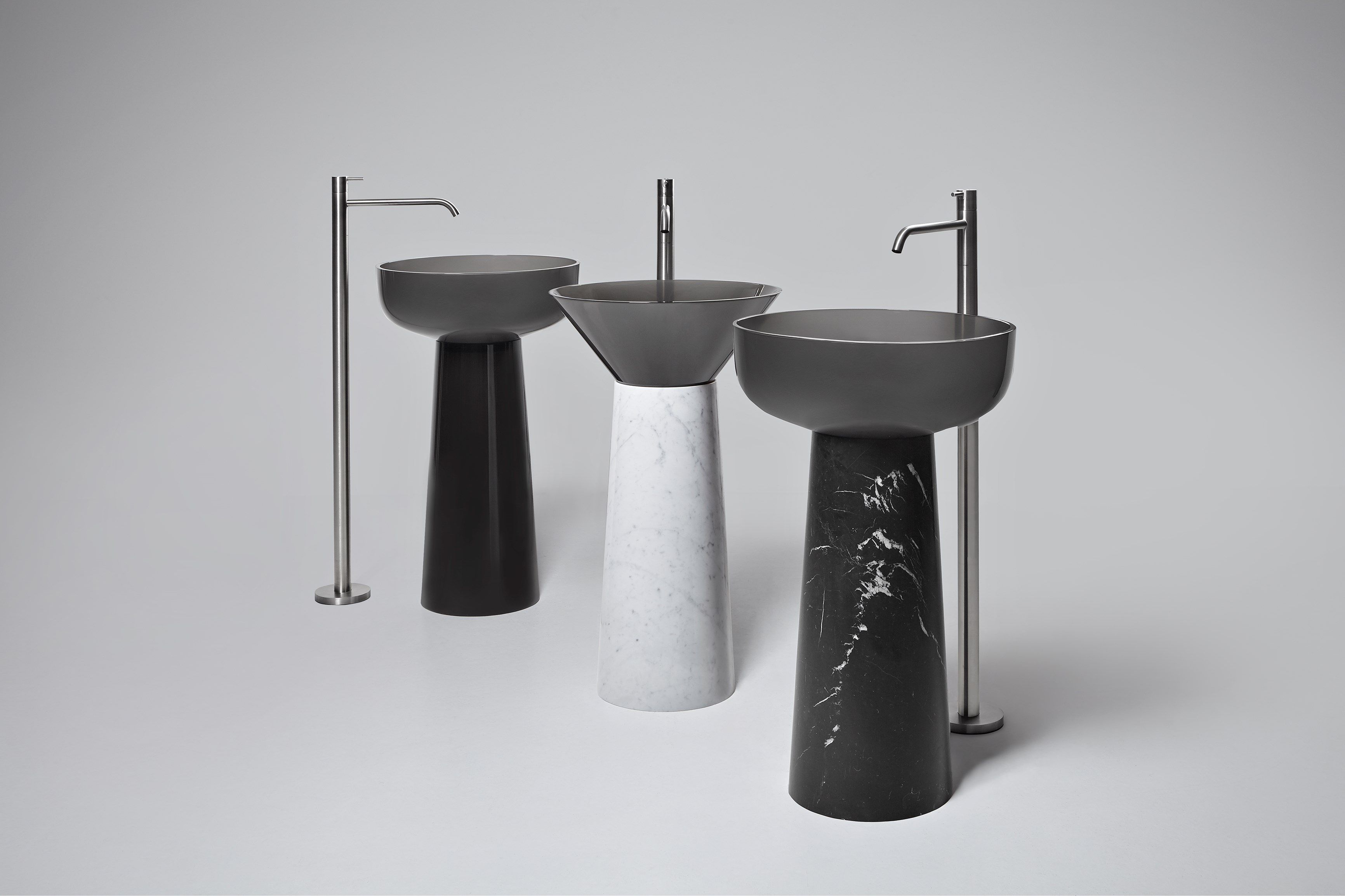 Круглый отдельно стоящий умывальник из черного мрамора Marquina Antoniolupi ALBUME10 + ALBUME21 ARCH-00047857 - Вид №10