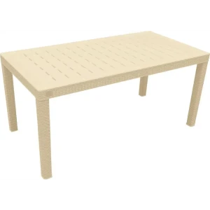Стол Ingreen Rattan 153.2х78.9х70 см пластик бежевый
