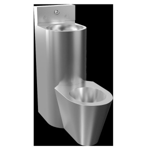 94382 Антивандальный комплект унитаза с умывальником, напольный унитаз SANELA