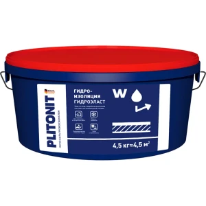 Гидроизоляция Plitonit ГидроЭласт, на полимерной основе, 4.5 кг