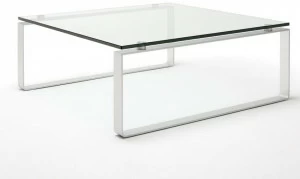 Rolf Benz Стол с квадратными салазками из стали и стекла