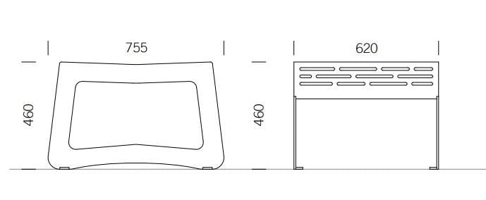 Скамья из нержавеющей стали без спинки BENKERT BANKE Chalidor ARCH-00116772 - Вид №2
