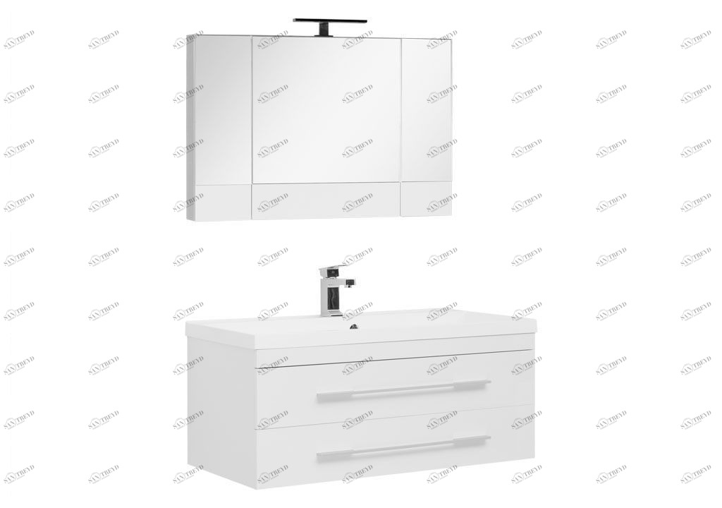 Комплект мебели для ванной Aquanet Нота NEW 100 белый (камерино) 00230303
