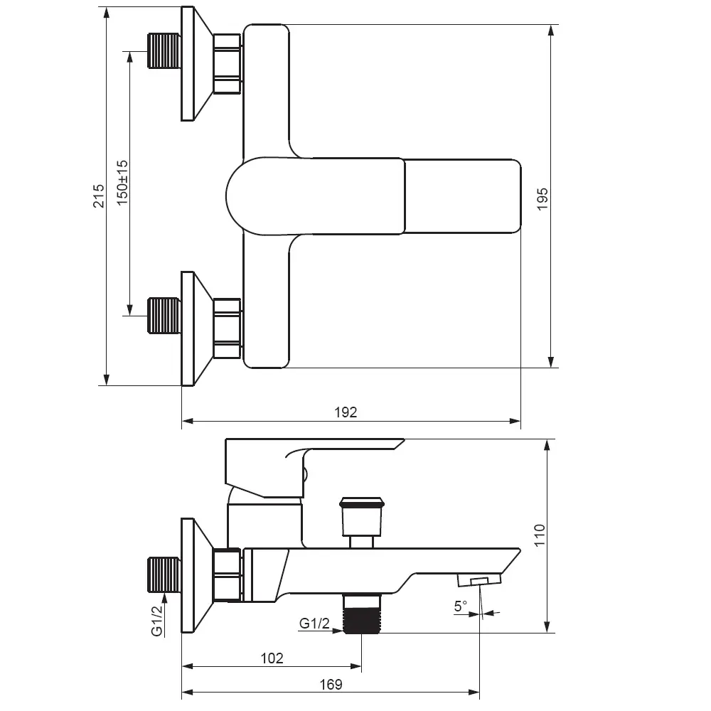 Смеситель для ванны Damixa Fortuna с хромированным покрытием 89380905 STLM-1581377 - Вид №3