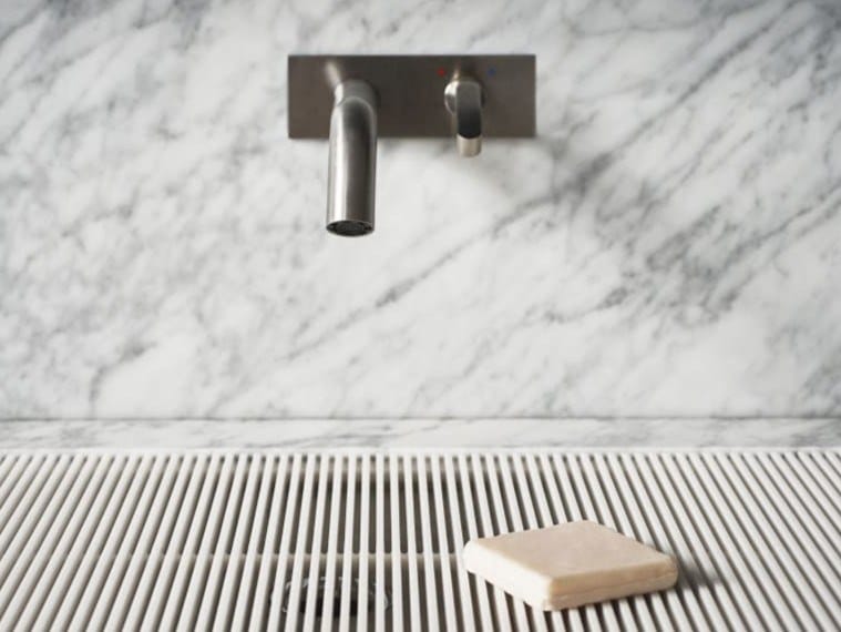 Смеситель для раковины из нержавеющей стали с пластиной Agape SQUARE ARCH-00138199