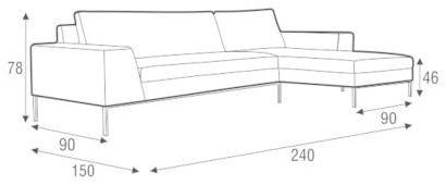 Sits 2-х местный тканевый диван с шезлонгом Justus sun-id-1399298 - Вид №4