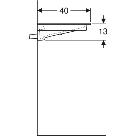 500.396.01.3 Встраиваемая раковина Geberit ONE горизонтальный выпуск, с укороченным вылетом Geberit  - Вид №20