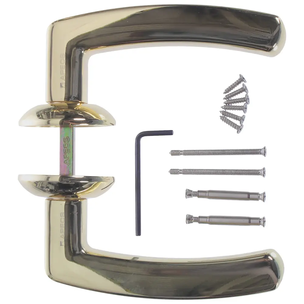 Ручка дверная на розетке Apecs «Premier» H-0593-A-G, алюминий, цвет золото STLM-2145783 - Вид №2