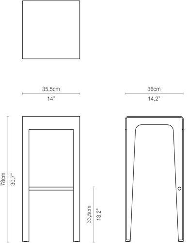TRIBÙ Табурет садовый алюминиевый Mirthe 07487 - Вид №5