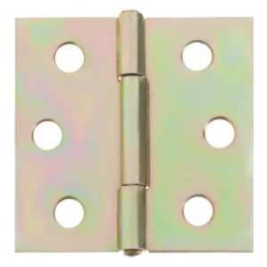 Петля карточная Gah Alberts, 38x38х0.8 мм, сталь оцинкованная, цвет жёлтый, 2 шт.