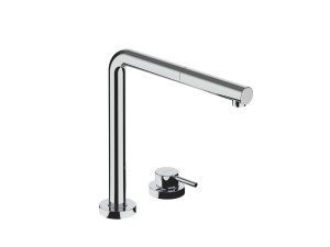 Смеситель для кухни под окном со съемным ручным душем