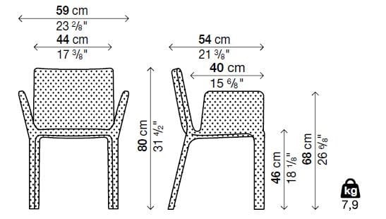 Кожаный мягкий стул с подлокотниками Kristalia Joko ARCH-00122545 - Вид №3