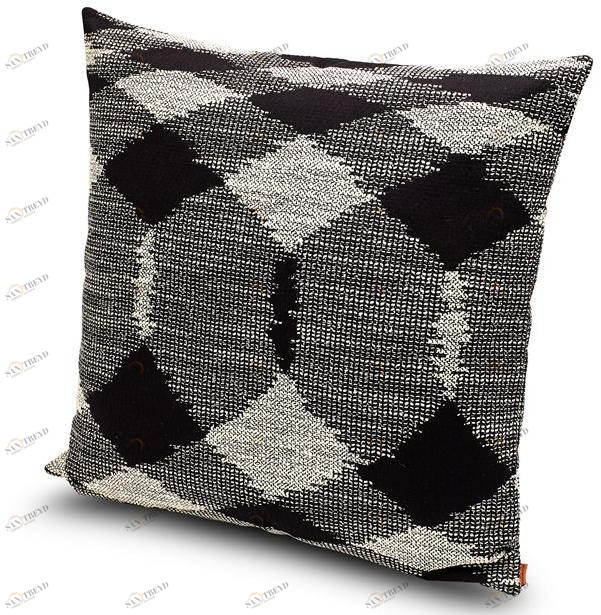 MissoniHome Подушка из жаккардовой ткани, черно-белый рисунок пламени Winter flame sun-id-1444622