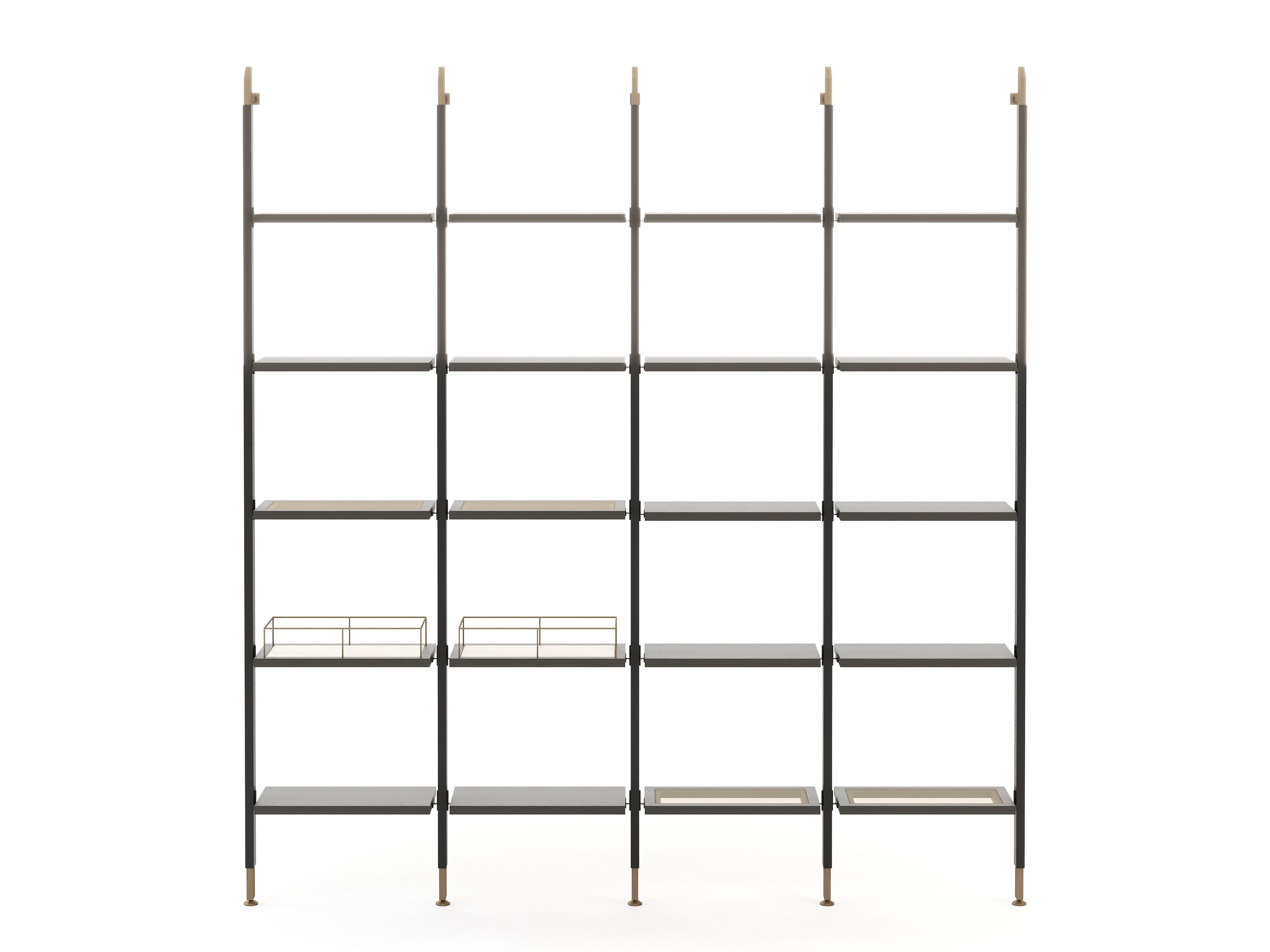 Настенный секционный книжный шкаф с подставкой для телевизора Stylish Club His &amp ARCH-00098298 - Вид №4