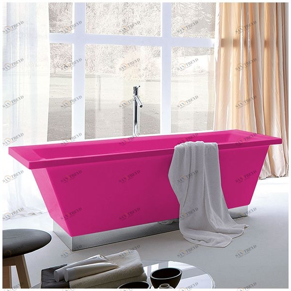 Ванна Gruppo treesse Conthea V1211AC-R розовая отдельностоящая прямоугольная V1211ACR