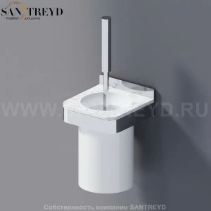 Agape MEMORY Туалетный ёрш с полкой из белого мрамора в хромированном каркасе AMEM855AMC