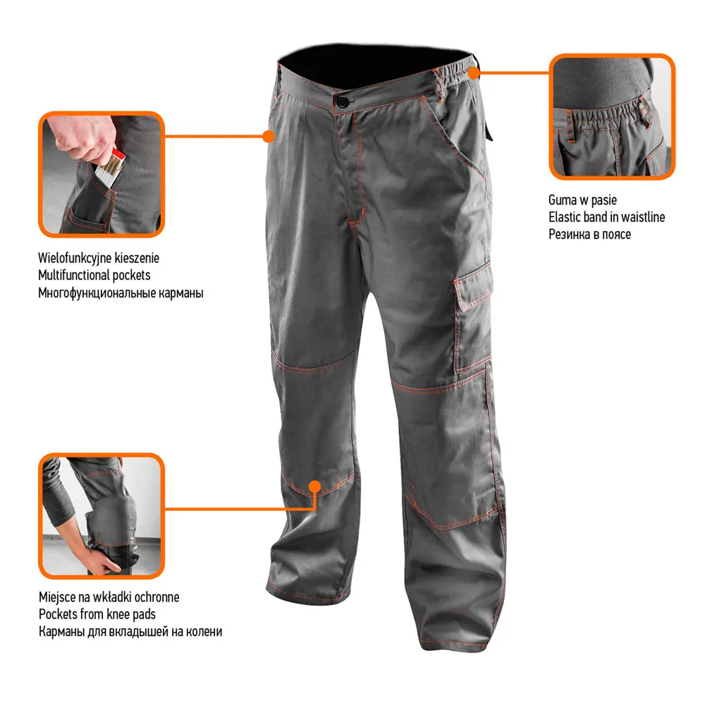 Брюки рабочие Neo 81-420-XXL цвет серый размер XXL/58 82277358 STLM-2004665 Neò BASIC - Вид №3