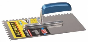 Гладилка нержавеющая 130х280мм зуб 6х6 серия PROFI с деревянной ручкой Stayer