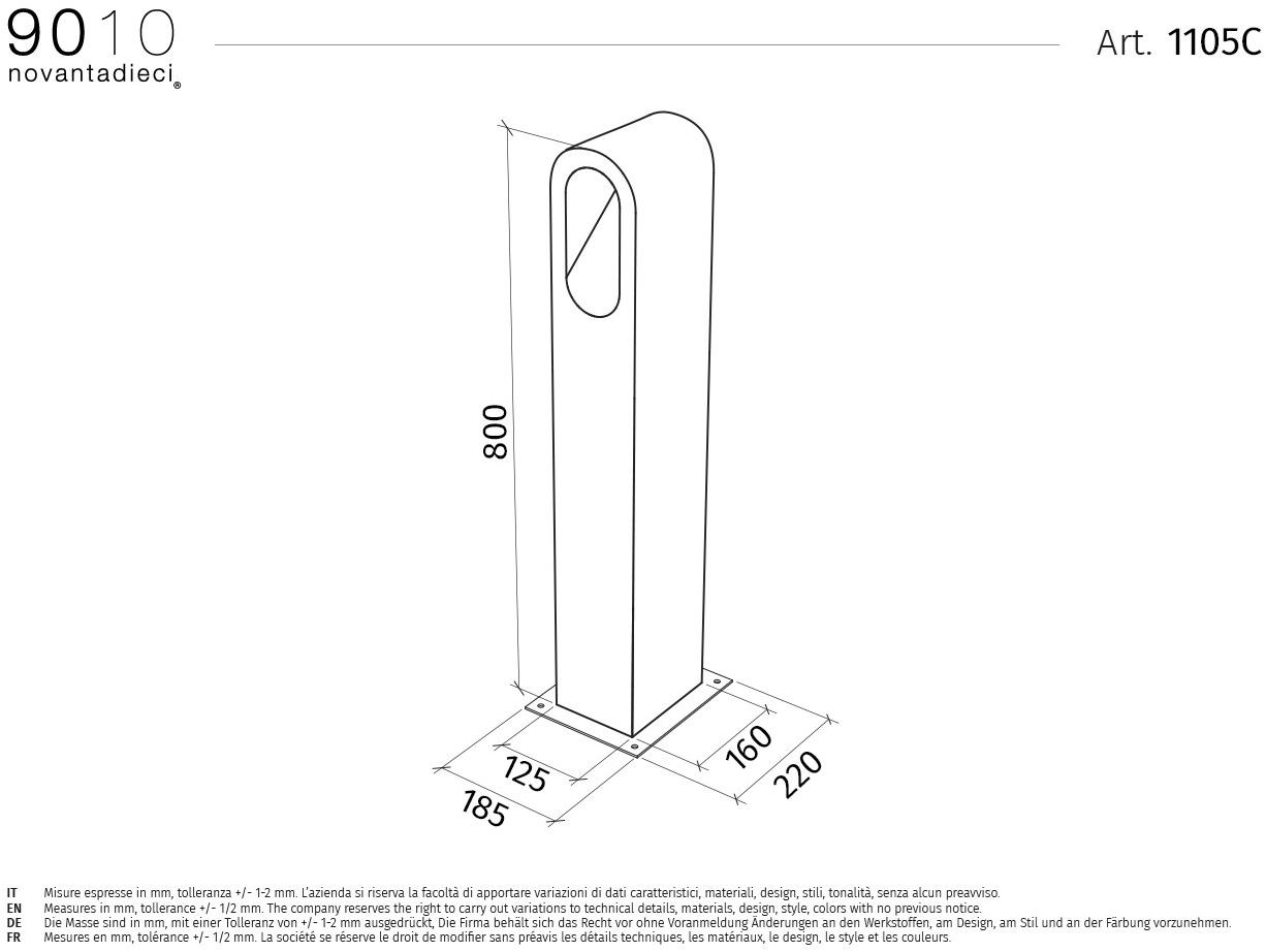 9010 novantadieci Светодиодный столбик из бетали®  1105a  - Вид №8