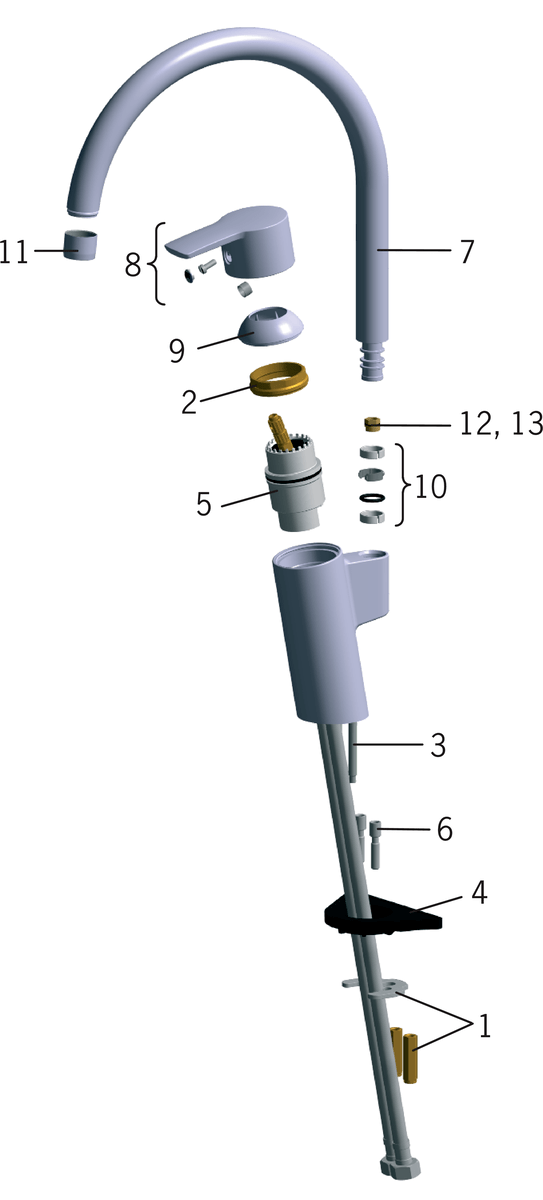 Oras 2838F Смеситель для кухни 2838F Cubista Хром  - Вид №5
