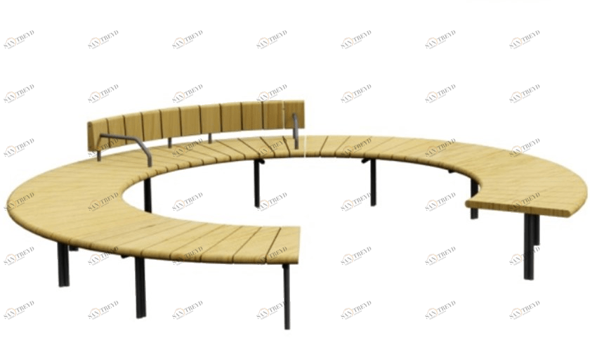 Euroform W Круглая деревянная скамья со спинкой sun-id-1439877