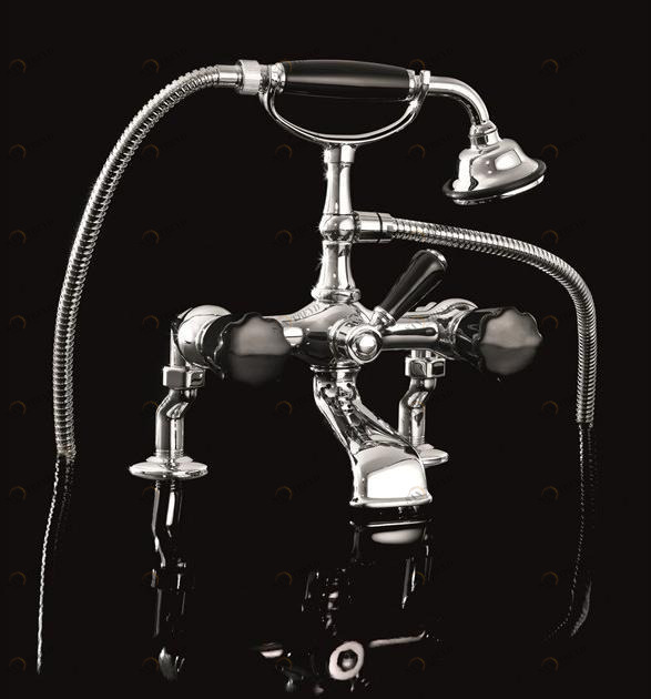 Devon&Devon Комплект для ванны на 3 отверстия с ручным душем Black morris Ddmrbl333bcr