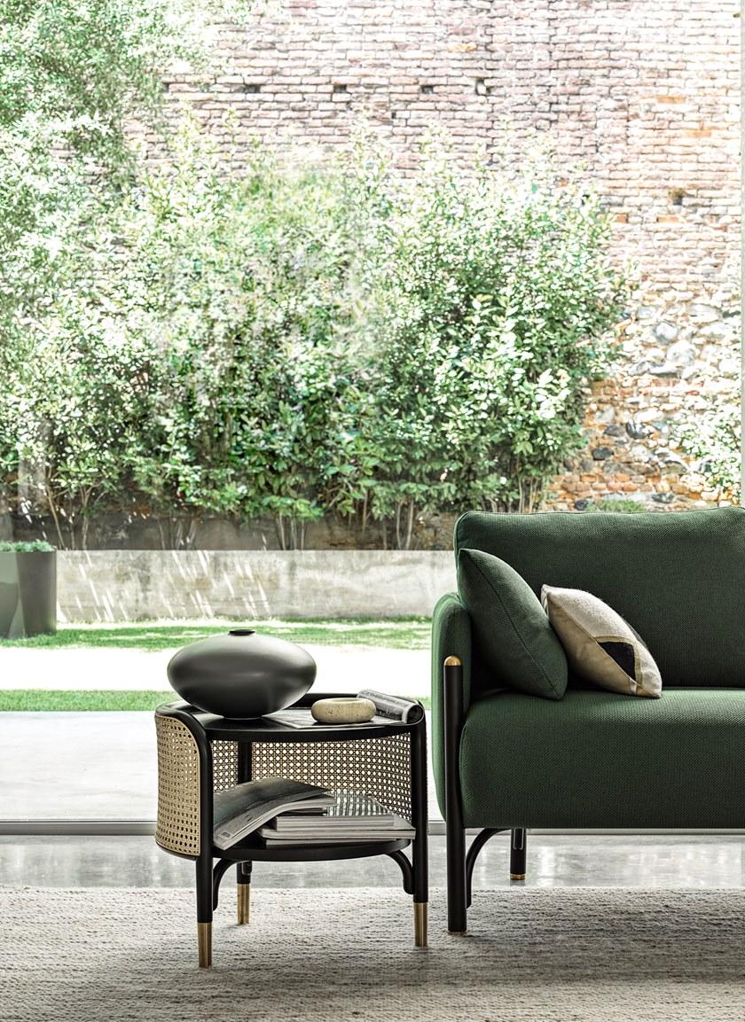 Wiener GTV Design Круглый сервировочный стол из бука и венской соломы Mos sun-id-1405913 - Вид №6