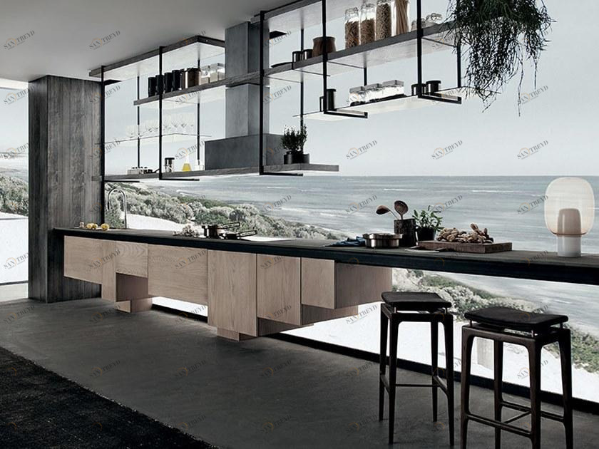 Shake Линейная деревянная кухня Line sun-id-1486600