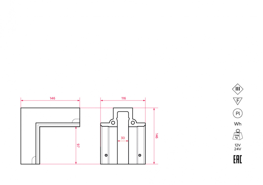 SN 305 Соединительный элемент (угол 90 стена/стена, стена/потолок) для Stellanova SABER 30  - Вид №3