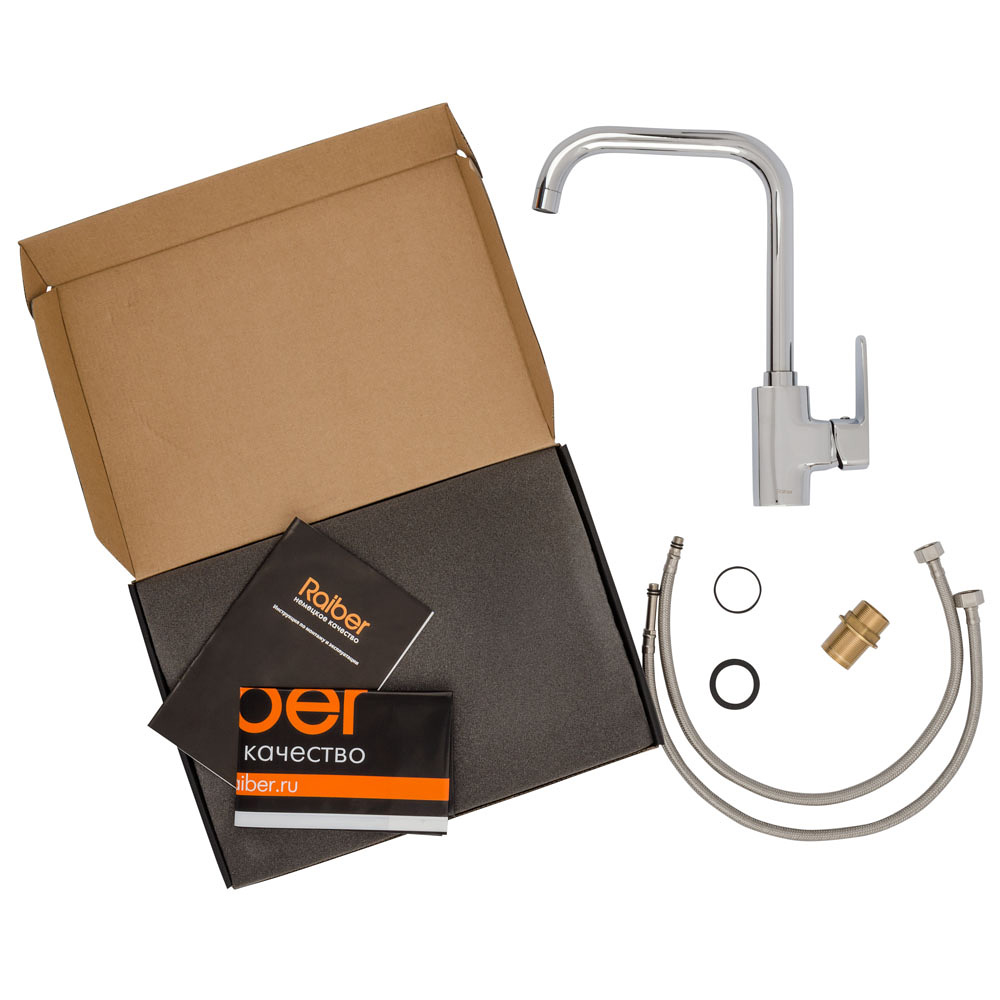 R6004 Смеситель для кухни однорычажный, боковой Raiber Quattro - Вид №2