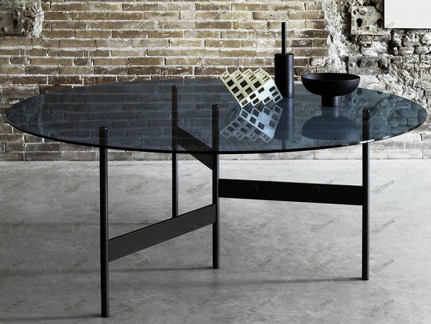 Living Divani Круглый стол из стали и стекла sun-id-1424803