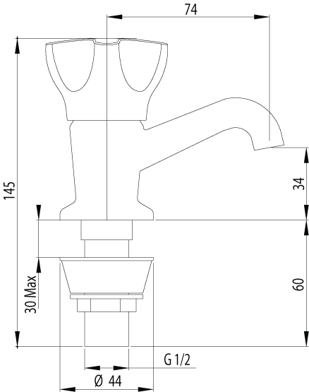 AW623 Кран для бассейна Awa Methven - Вид №1