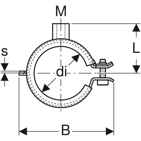 GEBERIT 601.856.26.1 Хомут для трубы изолированный Geberit, с резьбовой муфтой M8/M10  - Вид №2