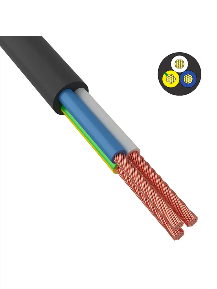 91346110 Провод соединительный ККЗ ПВС 3x2.5 100 м цвет черный ГОСТ STLM-1112394