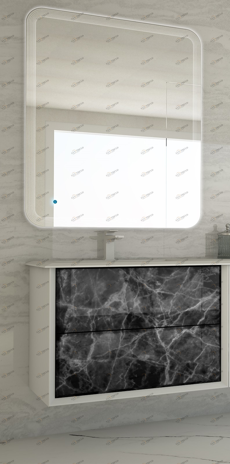 Мебель для ванной CEZARES BELLAGIO 70 Black Stone