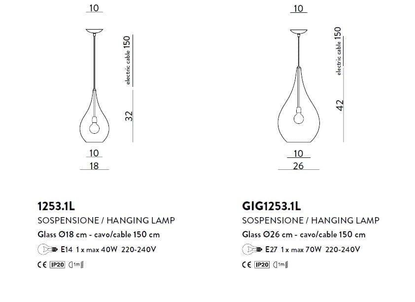 Подвесной светильник из дутого стекла Cangini & Tucci Tear ARCH-00060278 - Вид №6