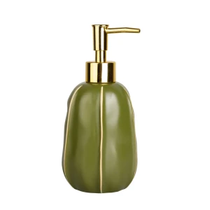 Дозатор для жидкого мыла Аквалиния Агава керамика цвет зеленый