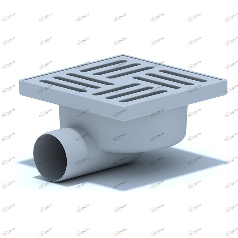 Трап горизонтальный нерегулируемый с выпуском 50мм, с нержавеющей решеткой 150х150 мм ТА 5112 АНИ пласт 7196