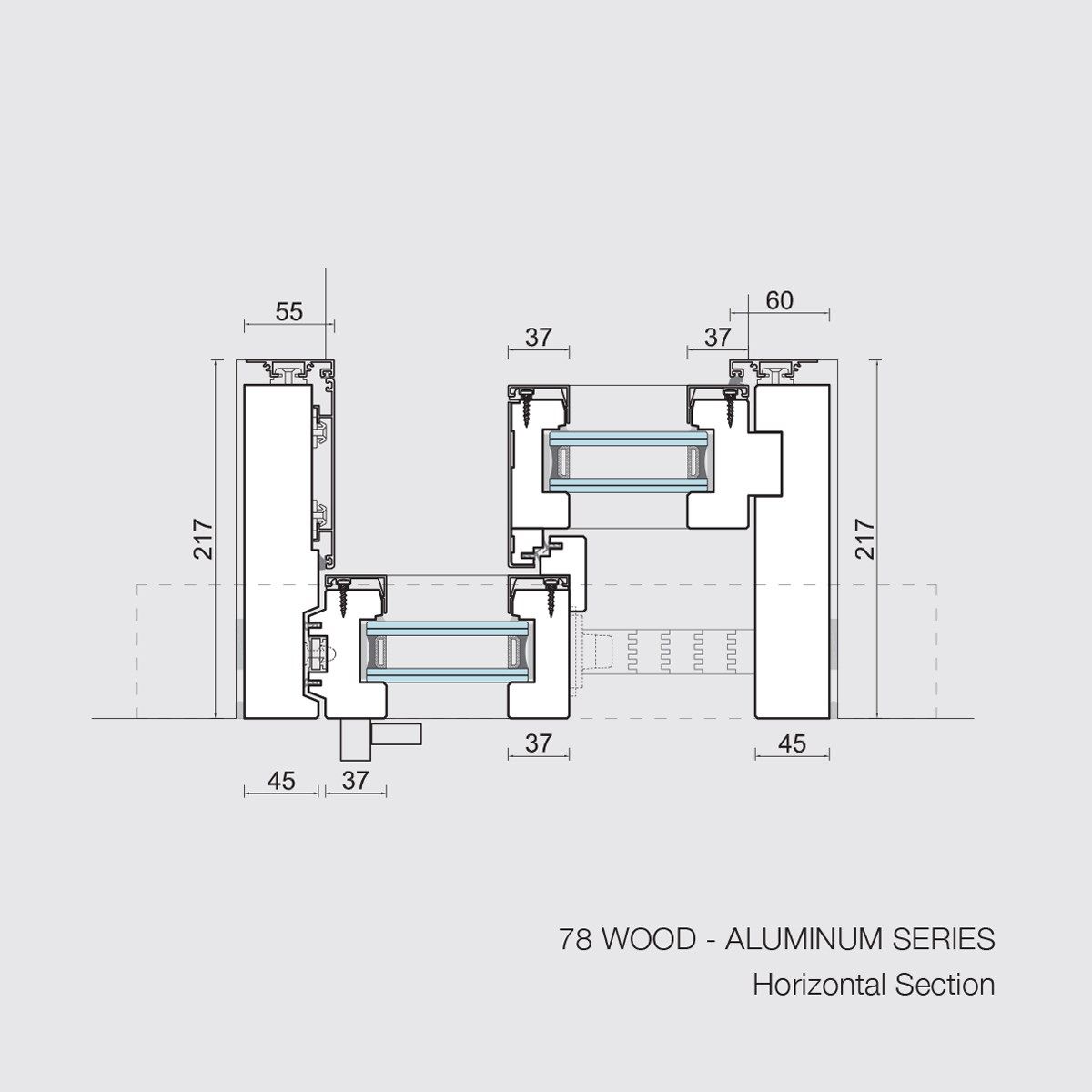 Раздвижные алюминиевые и деревянные двери-окна с двойным остеклением Carminati Skyline System ARCH-00076654 - Вид №7