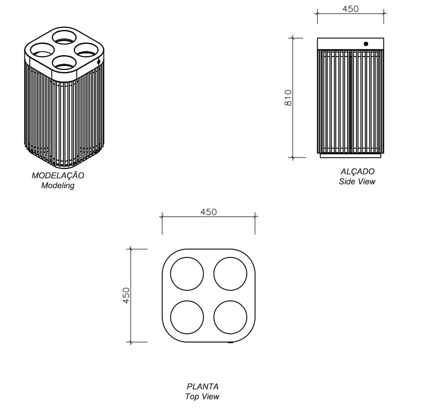 Стальная корзина для мусора для утилизации отходов amop рама ARCH-00117220 - Вид №3
